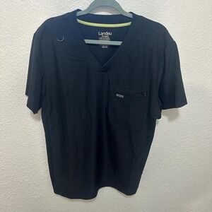 Black Landau short sleeve scrub top